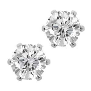 3.00 Ct CZ Round Stud Earrings 6mm